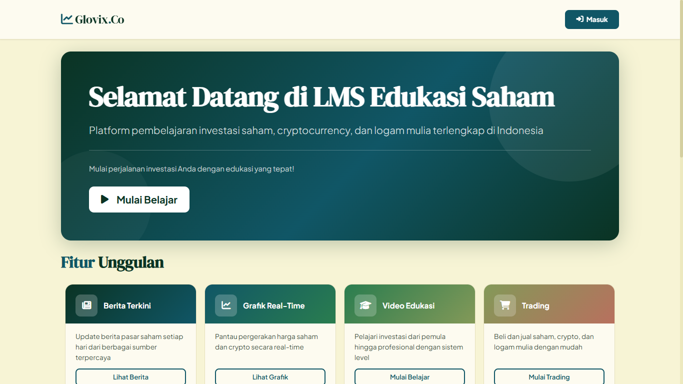 Mockup website Glovix