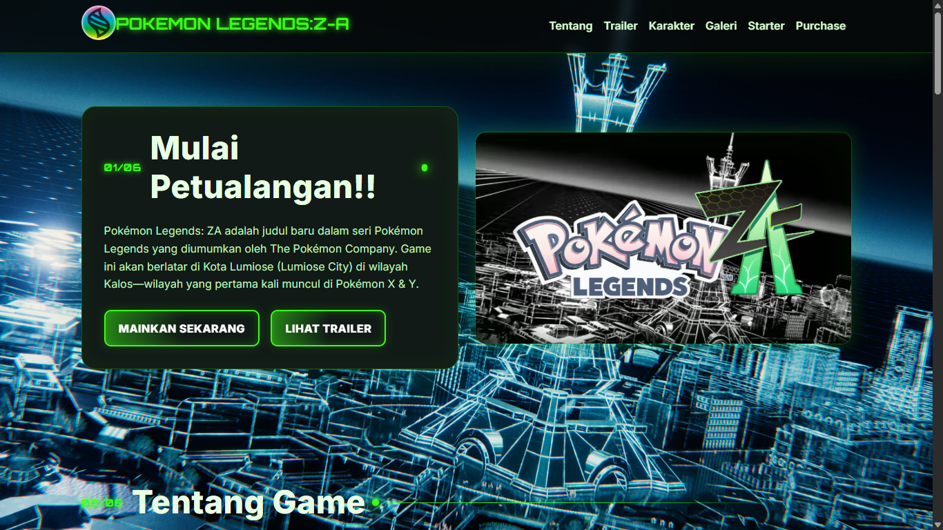 Mockup website Pokémon Interactive